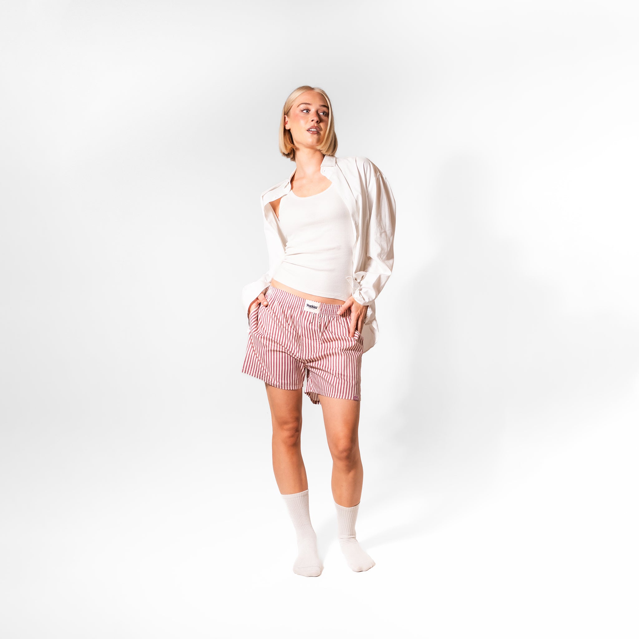 Pink Striped - Boyfriend Boxers